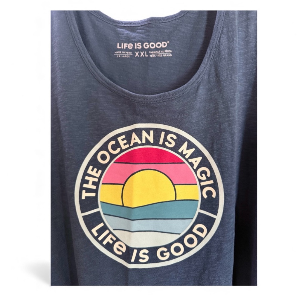 Life Is Good Blue Women's Tank Top Size XXL - Picture 2 of 4